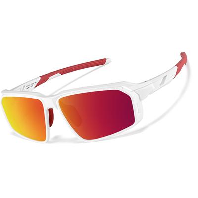 Zenni Sunglasses White With Red Mirror Plastic Full Rim Frame
