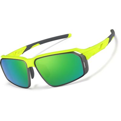 Zenni Sunglasses Yellow With Green Mirror Plastic Full Rim Frame