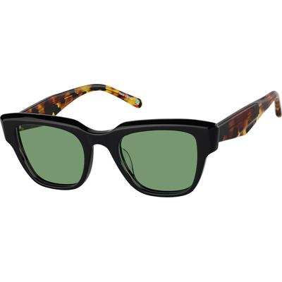 Zenni Square Rx Sunglasses Black Plastic Full Rim Frame