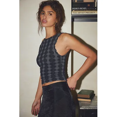 Good Find Seamless Tank Top by Intimately at Free People in Washed Black, Size: M/L