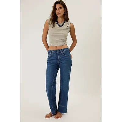 We The Free Risk Taker Mid-Rise Jeans at Free People in Be Bold, Size: 28 S