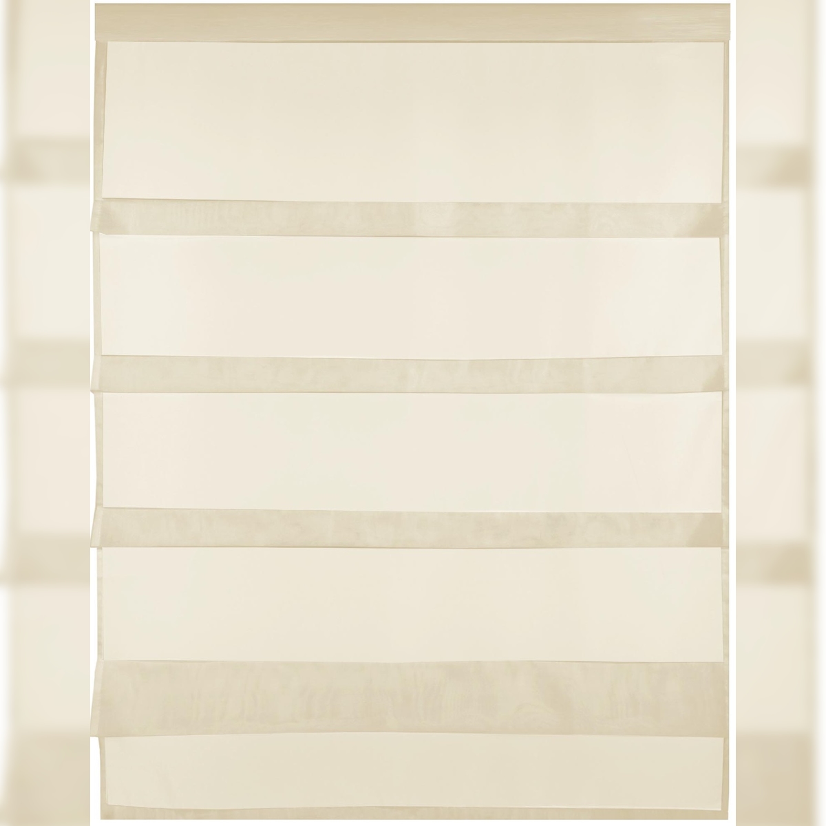 Bestlivings Bistrogardine Raffoptik mit Stangendurchzug "Sky" in 80x110 cm - Beige Image