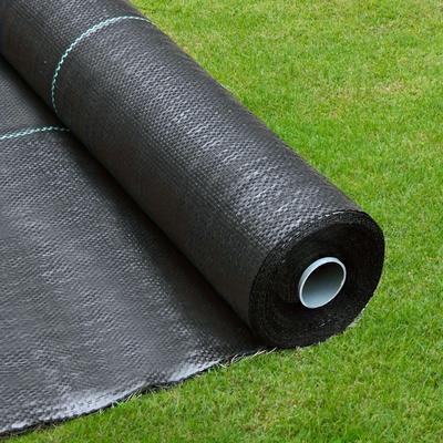 TEMU 1pc Heavy-duty Black Polypropylene Blocking Ground Cover - Gardening Fabric For Lawn, Raised Beds & Flower Beds, Soil Moisture & Temperature Control, Uv Protection Image
