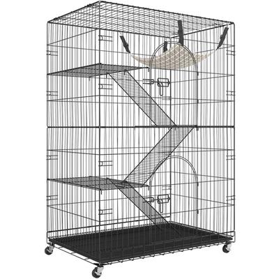 Mophorn - 4-stöckiger großer Katzenkäfig, 35,4 x 23,6 x 51 Zoll Innenlaufstall aus Metall mit 360°