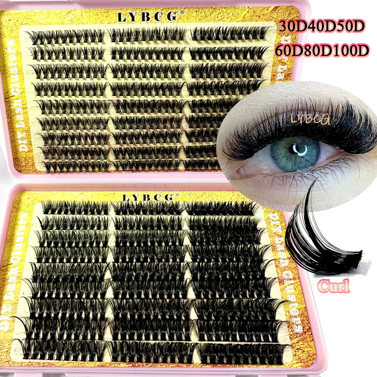 Neue 3D Fluffy Lash Cluster Kit Dicke 30D-100D Volumen Wimpern Cluster Wispy Einzelne Wimpern Cluster Wimpern Extensions DIY Image