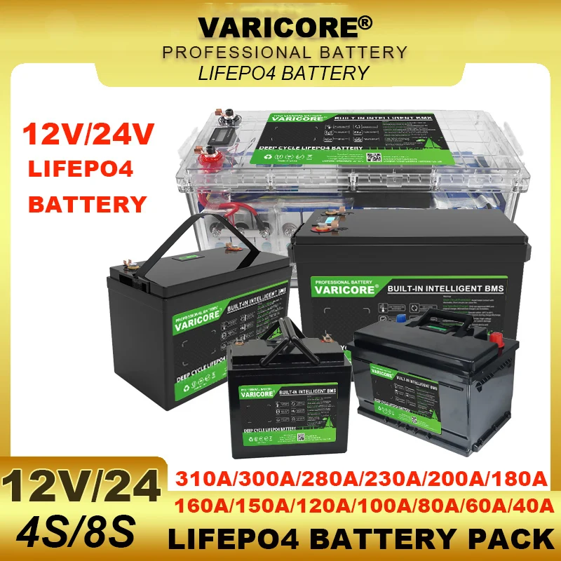 VariCore 12V/24V/48V 310ah 280ah 180Ah 150AH 100ah LiFePO4 Batterie 12,8V Lithium-Eisenphosphat für RV Golfwagen Solar Wind Image
