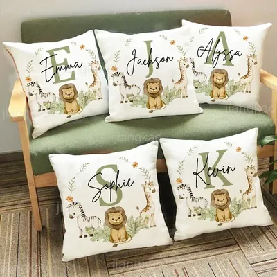 Tier mit Namen Kissenbezug personalisierte Kissen Staubschutz Schlafzimmer Kinder wilde Party Image