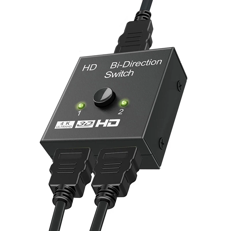 HDMI 2.0 Switch 2 In 1 Out Video Splitter für Laptops PC Xbox PS3/4/5 TV Box zu Monitor TV Projektor Adapter 1x2 oder 2x1 2 Ports Image