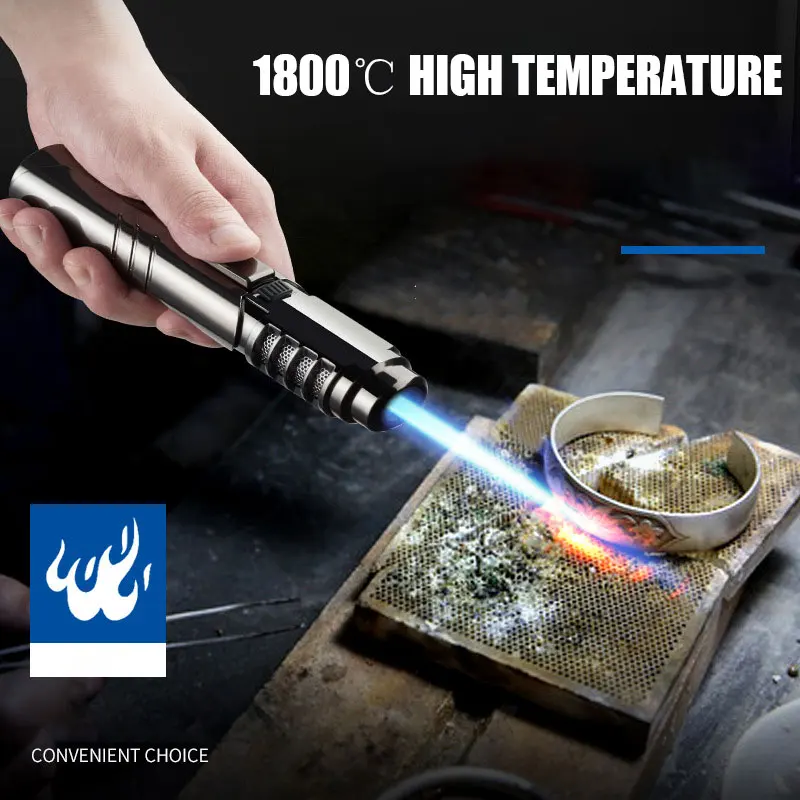 1800 ℃ Hochtemperatur-Pistolenfeuerzeug, starke blaue Flamme, festes Flammenschalter-Design, zyklisch aufblasbar, Verwendung von Camping-Zündwerkzeugen Image