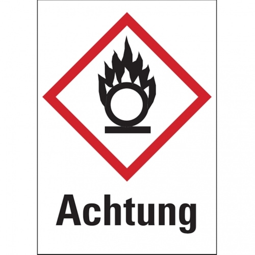König Werbeanlagen Dreifke® Gefahrstoffetiketten - Flamme über einem Kreis (GHS0 - 20x29 mm Folie selbstklebend Image