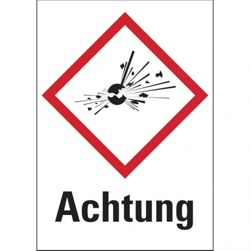 König Werbeanlagen Dreifke® Gefahrstoffetiketten - Explodierende Bombe (GHS01) - 52x74 mm Folie selbstklebend Image
