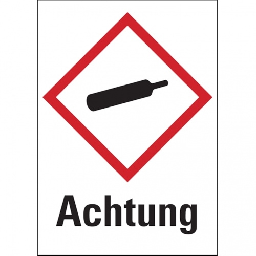 König Werbeanlagen Dreifke® Gefahrstoffetiketten - Gasflasche (GHS04) Signalwo - 37x52 mm Folie selbstklebend Image