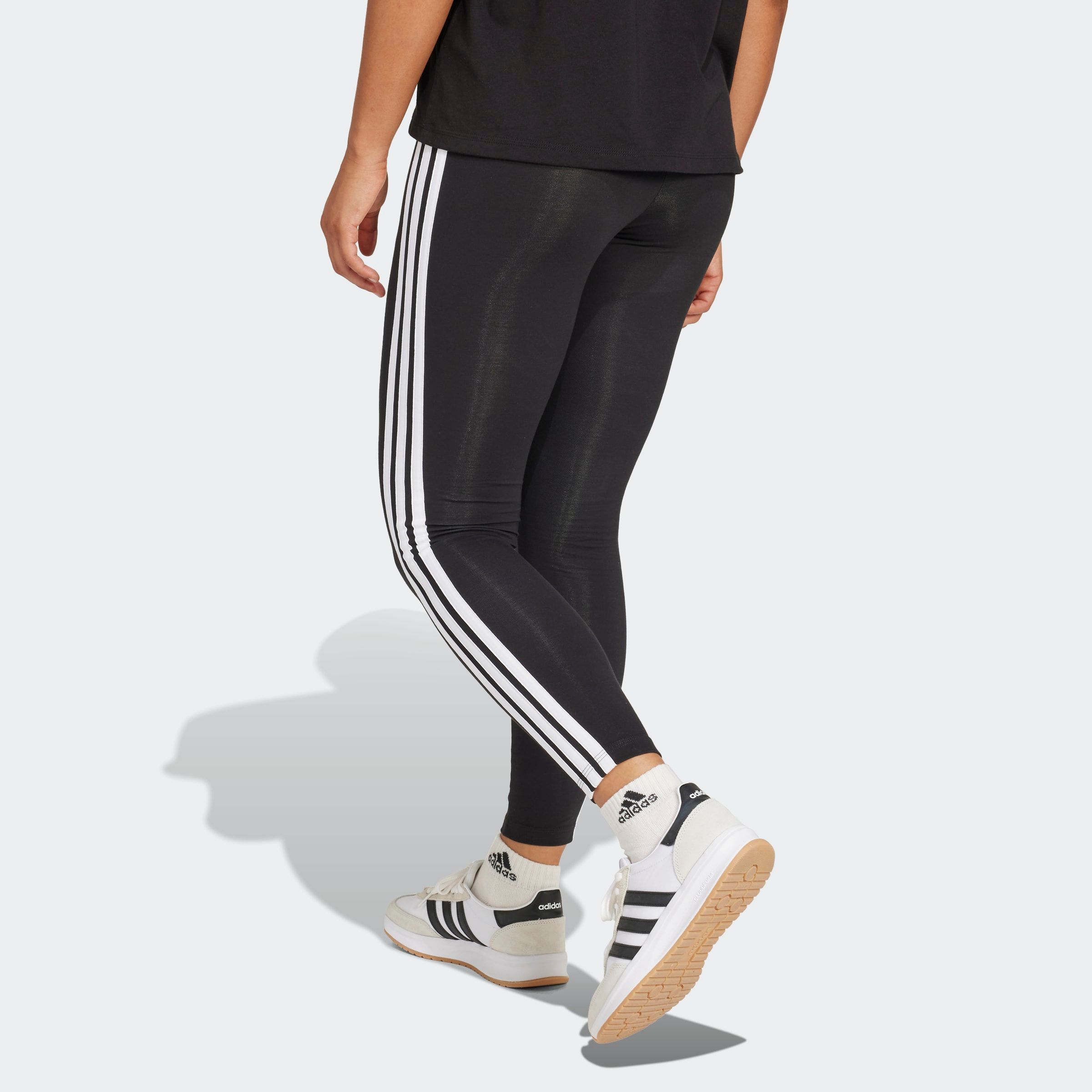 Trainingstights ADIDAS SPORTSWEAR "W 3S SJ LEG", Damen, Gr. M, N-Gr, schwarz-weiß (schwarz, weiß), Obermaterial: 90% Baumwolle, 10% Elasthan, Hosen, Topseller Image