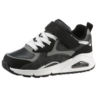 Sneaker SKECHERS KIDS "UNO GEN1", Kinder, Gr. 35, grau (grau, schwarz), Lederimitat, sportlich, Schuhe, Keil,-Schnürschu