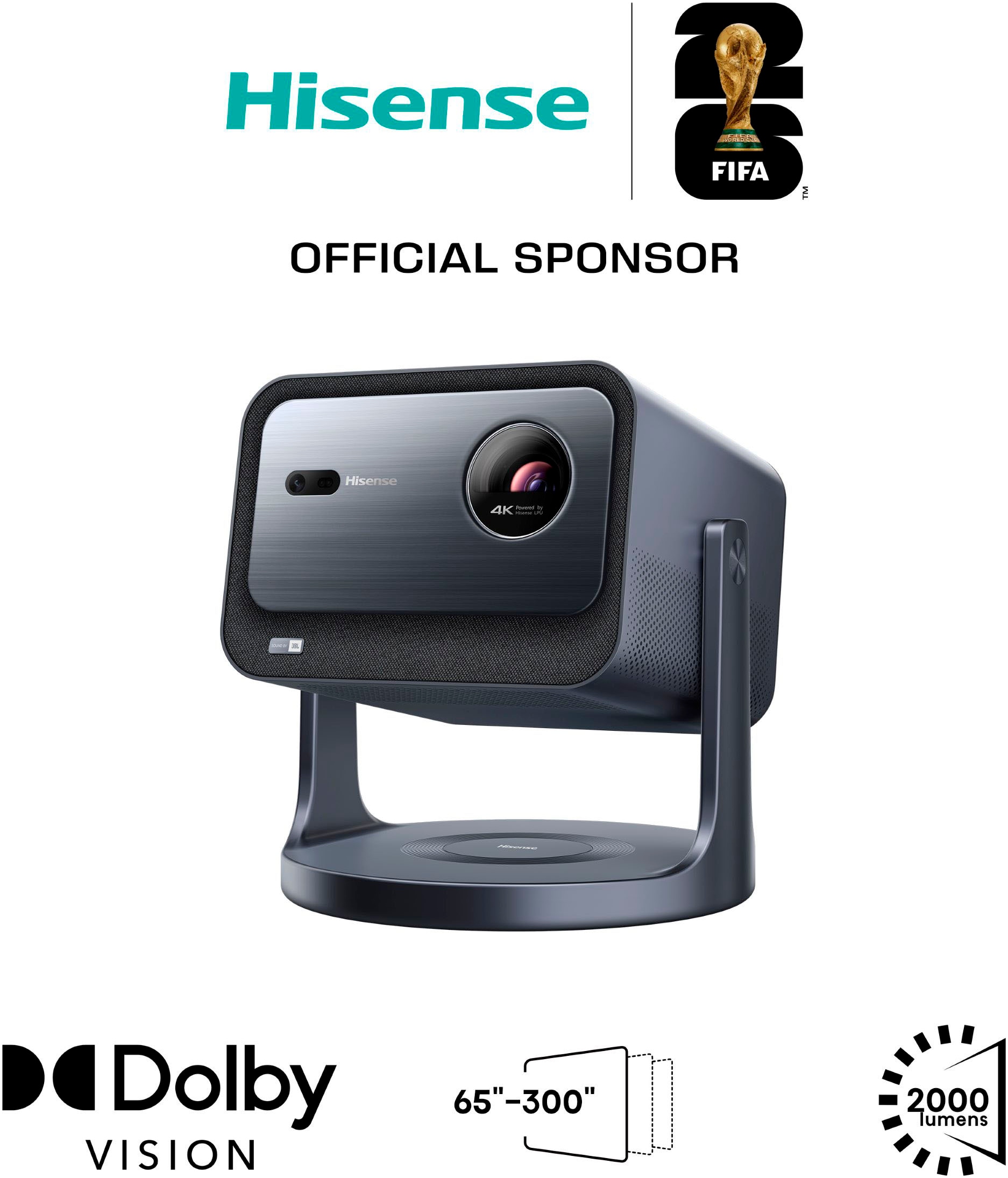 HISENSE Mini-Beamer "C2", grau, B:24,6cm H:25,2cm T:24,6cm, Beamer