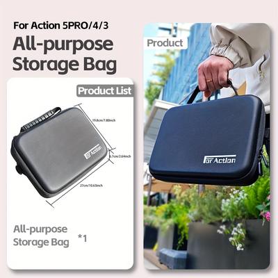 TEMU Suitable For Dji Pro / 4/3 Shooting Set Portable Storage Bag Spiritual Eye Action Camera Shoulder Bag Protective Accessory Box Anti-fall Case Image