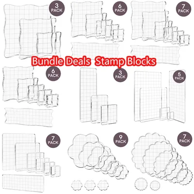 3-9 teile/satz Klare Acryl Stempel Blöcke Kit Mit Gitter Linien Erhalten Perfekte Briefmarken Für DIY Scrapbooking Album Dekorative handgemachte Werkzeug
