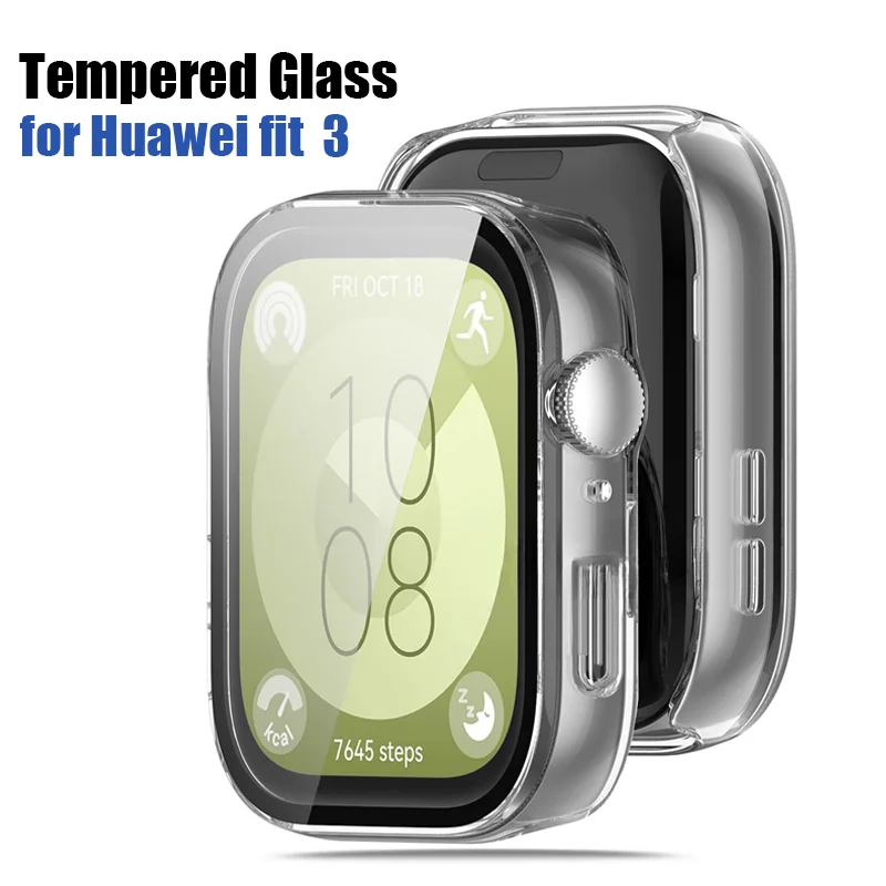 PC-Abdeckung aus gehärtetem Glas für Huawei Watch Fit 3 Schutzhülle für Huawei Fit 3 Zubehör Image