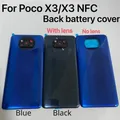 Cover posteriore per Xiaomi POCO X3 / X3 NFC / Mi POCO X3 Pro Batteria posteriore Alloggiamento posteriore Coperchio porta Alloggiamento posteriore con adesivo
