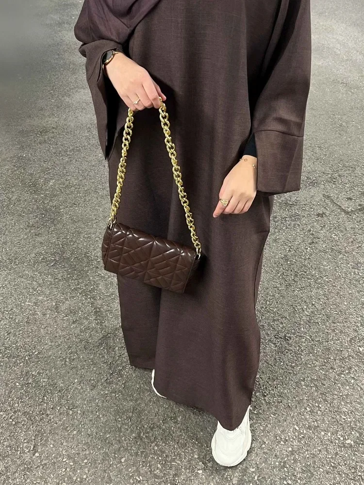 Eid Muslimisches Kleid für Frauen Modest Abaya Saudi-arabische lange Robe Ramadan Marokko Dubai Abayas Kaftan Islam Vestidos Jalabiya Image