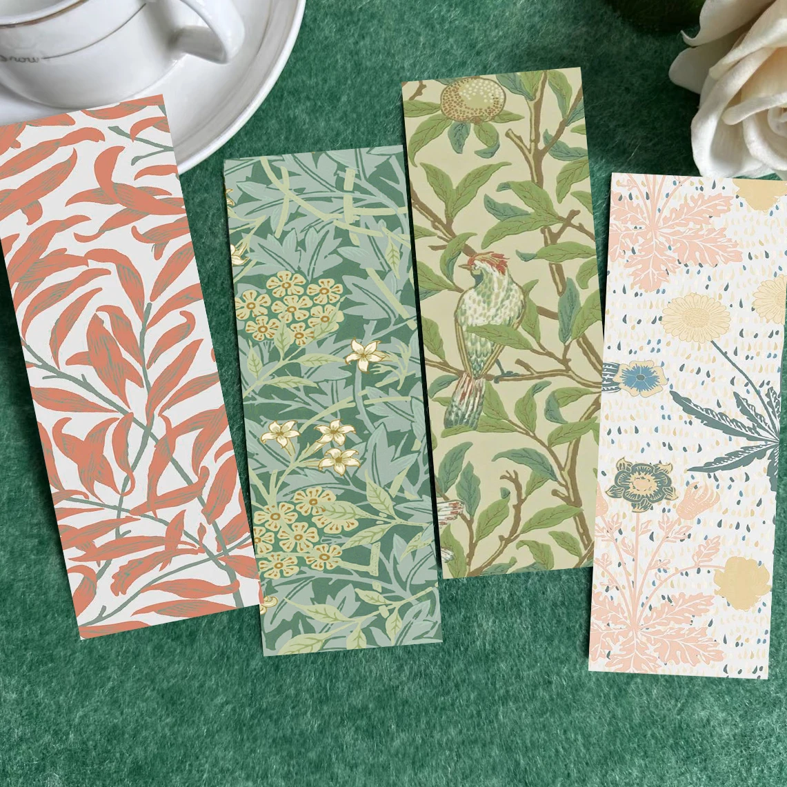 30 stücke Morris Blumen Lesezeichen Neue Chinesische stil Leseseite Buch Mark Karte Buch Notizen Tagebuch Mark Student Geschenk Nachricht Karte