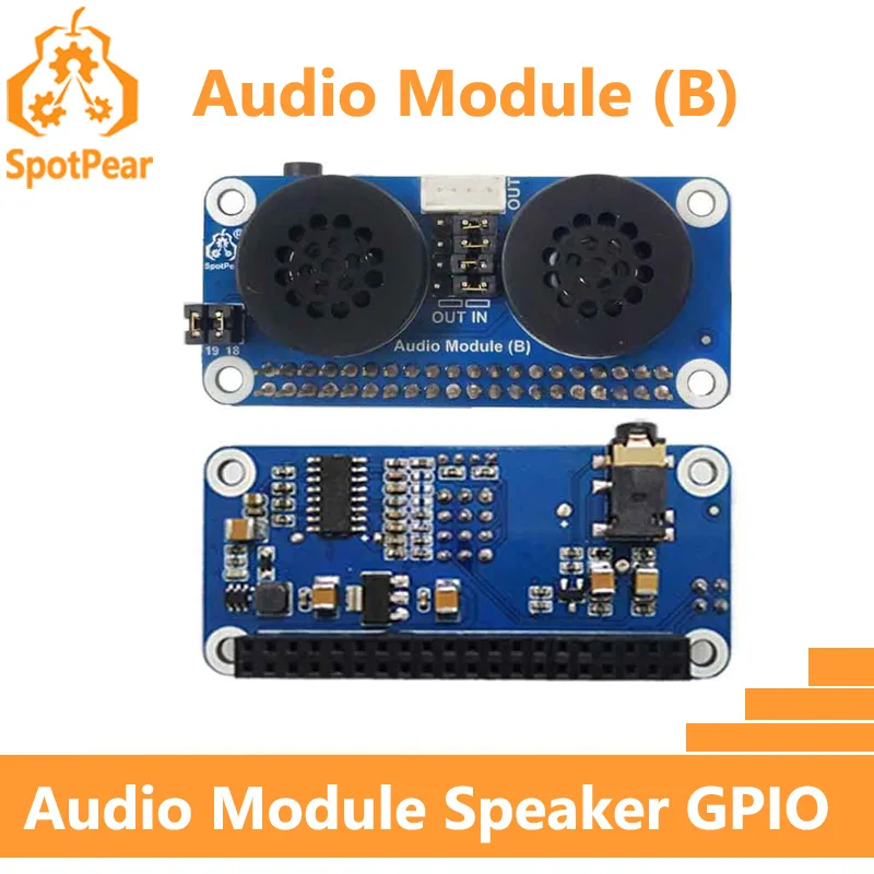 Audiomodul (B) Lautsprechermodul für Raspberry Pi Zero/3B/4B GPIO Audioverstärkung PWM Soundkarte Erweiterungsplatine Image