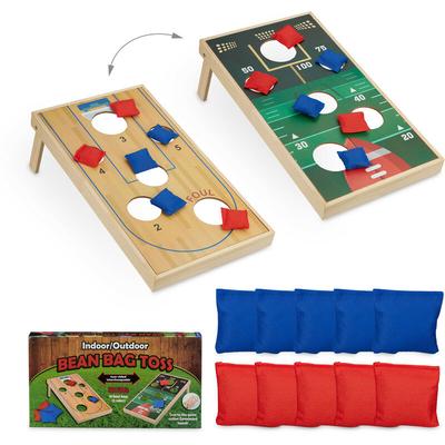 Cornhole Wurfspiel, 10 Bean Bags, Geschicklichkeitsspiel, HxBxT: 18 x 29 x 58 cm, Indoor & Outdoor, Image