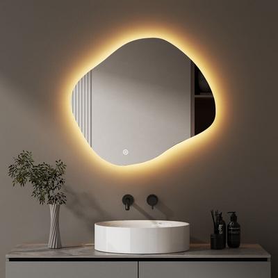 Boromal - Asymmetrischer Badspiegel mit Beleuchtung 74x64cm led Asymmetrischer Spiegel mit Image