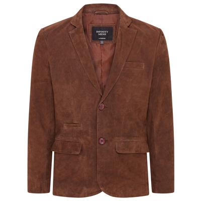 Herren Schmaler italienischer Blazer aus Ziegenwildleder in Braun - Somero Image