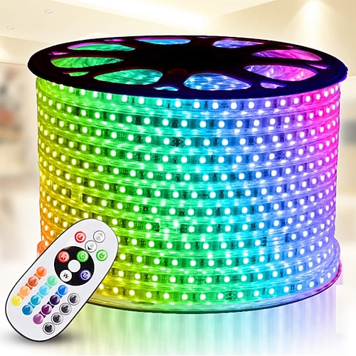 16–100 Fuß intelligenter RGB-IC-LED-Lichtstreifen – 24 V wasserdichte mehrfarbige Lauflichter mit App Musiksynchronisation adressierbar für Schlafzimmer für den Außenbereich 1 Rolle Image