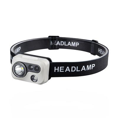 LED Headlamp with Motion Sensor, USB Rechargeable Head Light for Outdoor Camping Running Cycling