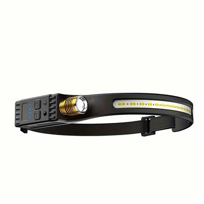 Shustar Outdoor LED Headlamp with Motion Sensor USB Rechargeable Headlamp Zoomable Super Bright 6 Modes Zoomable Flashlight for Camping Running Fishing Hiking Work Helmet Headlamps