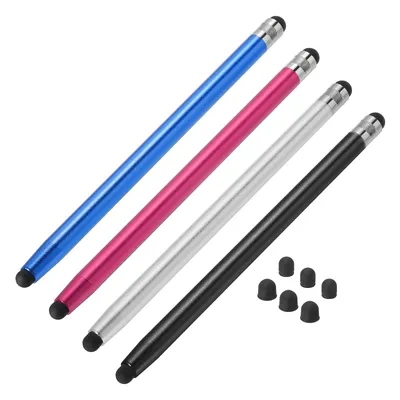 4Pcs Stylus Pens for Touch Screens with 8 Extra Tips Dual Rubber Tips Capacitive Stylus Universal