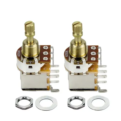FLEOR 2PCS Short Shaft Push Push Potentiometers 250K /500K for Guitar Accessories (Don't Pull