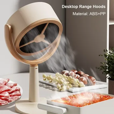 Portable Desktop Range Hood Adjustable Angle Extractor Exhaust Cooker Small Ventilator Big Suction