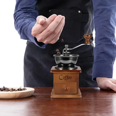 Manual Coffee Grinder - Classic Italian Style Hand Crank Mill with Adjustable Portable Multipurpose