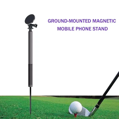 Golf Ball Head Mobile Phone Magnetic Stand Outdoor Swing Fishing Insertion Photography Selfie Stick