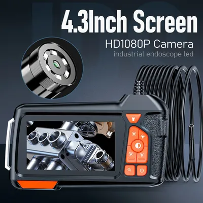 Industrial Endoscope Camera 4.3 inch LCD HD 5.5MM Lens P67 Waterproof Snake Camera LED Lights for
