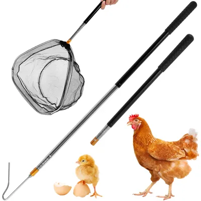 Telescopic Chicken Catcher Leg Hook 58.5 Inch Chicken Net Catcher with Non Slip Rubber Handle Can