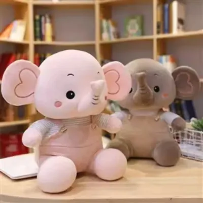 23/32cm Cute Elephant With Rompers Plush Toy Soft Stuffed Home Decoration Grab Machine Doll Throwing Doll Children's Gift
