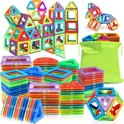 Big Size Magnetic Building Blocks - 3D STEM Educational Constructor Set Toys for Learning and