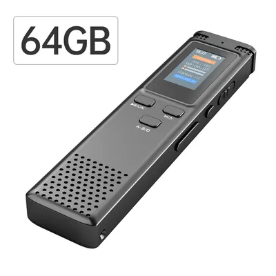 64GB/16GB/8GB Digital Voice Recorder Voice Activated Audio Recording Noise Reduction with Playback