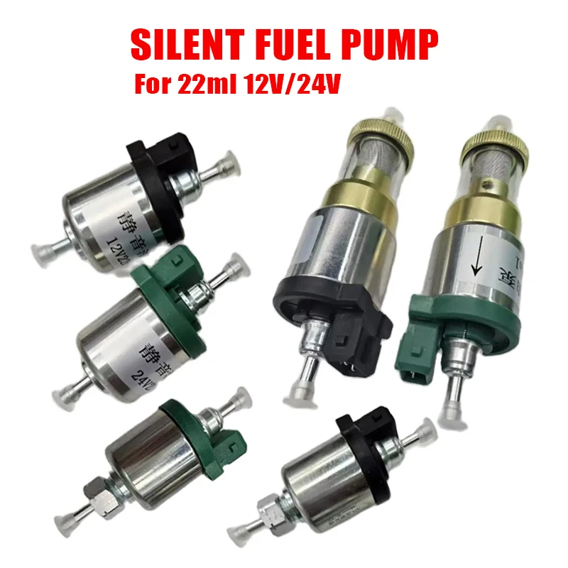 22ml 12V 24V Car Silent Fuel Pump +Bracket Air Heater Diesel Metal Car Heater Fuel Pump Air Parking Heater Accessories