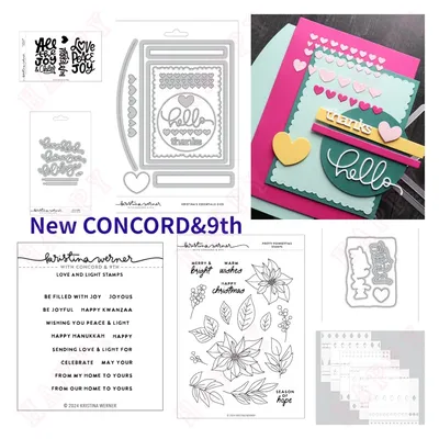 Werner Love and Light Die 2024 New Metal Cutting Dies Stamps Stencil Pretty Poinsettias DIY