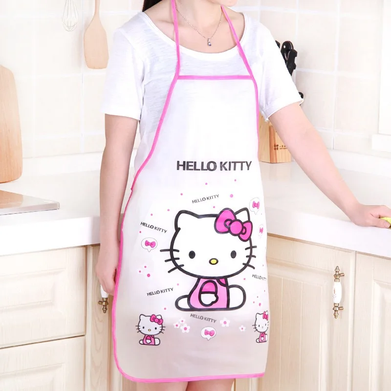 Sanrio Apron Hello Kitty Korean Fashion Kitchen Cute Waterproof Ladies Cartoon Simple Housework Cleaning Household