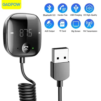 Gadpow Transmitter FM Bluetooth Car Bluetooth Transmitter and Receiver Hands-Free Car Bluetooth Car