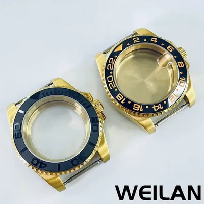 40MM NH34 NH35 NH36 NH38 NH39 NH70 ETA2824 PT5000 Movement Gold Watch GMT SUB Case Ceramic Bezel