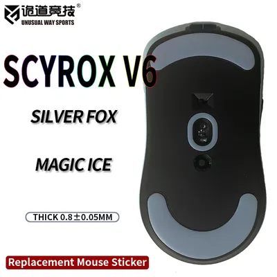 UnusualWaySports Mouse Skates Feet Scyrox V6 Cambered Surface PTFE Anti Collapse Magic Ice Black