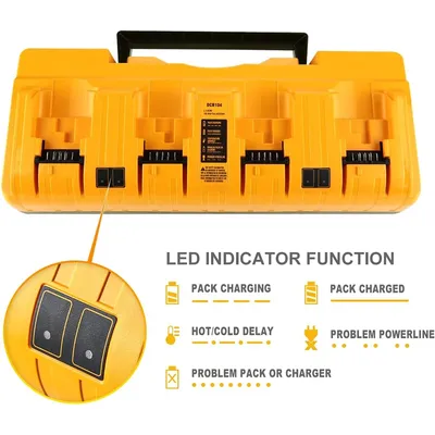DCB104 Fast Charger for DeWalt 12V-18V Four-port Lithium Battery Simultaneously DCB204 DCB205 DCB127
