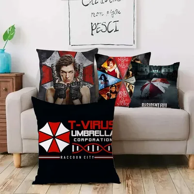 Pillow Covers Cartoon Residents Evil Sofa Decorative Home Double-sided Printing Short Plush Cute